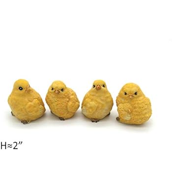 Posee Outdoor Garden Decoration Little Yellow Chicks Chicken Statues Lawn Ornament 2