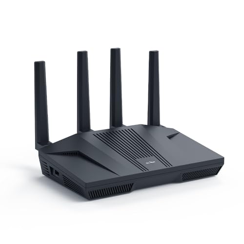 GL.iNet GL-MT6000 (Flint 2) Router WiFi 6 | Router WiFi para Juegos | 2 x Puerto Multi-Gig de 2.5G + 4 x Puertos Ethernet de 1G | Conectividad masiva de Dispositivos | OpenVPN y WireGuard | 802.11ax