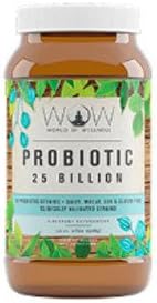 WOW Premium Probiotic 25 Billion - 10 Clinically Validated Strains, Vegetarian Formula