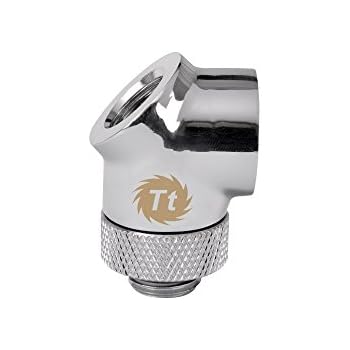 Thermaltake Pacific DIY LCS Chrome G1/4 45 & 90 Degree Adapter Fitting Cooling - CL-W053-CU00SL-A