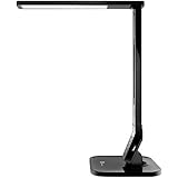 TaoTronics LED Desk Lamp with USB Charging Port, 4 Lighting Modes with 5 Brightness Levels, 1h Timer, Touch Control, Memory Function, Black, 14W, Official Member of Philips EnabLED Licensing Program