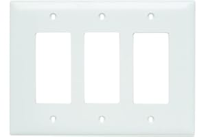 Legrand Pass & Seymour TPJ263W Trademaster Jumbo Oversized Unbreakable Nylon Wall Plate, 3 Gang, Three Decorator Rocker GFCI Cover, White (1 Count)