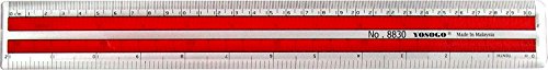 12 inch Premium Quality Transparent Plastic Ruler Pack of 12