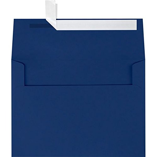 LUXPaper A9 Invitation Envelopes in 80 lb. Navy for 5 1/2 x 8 1/2 Cards, Printable Envelopes for Invitations, with Peel and Press, 50 Pack, Envelope Size 5 3/4 x 8 3/4 (Blue)