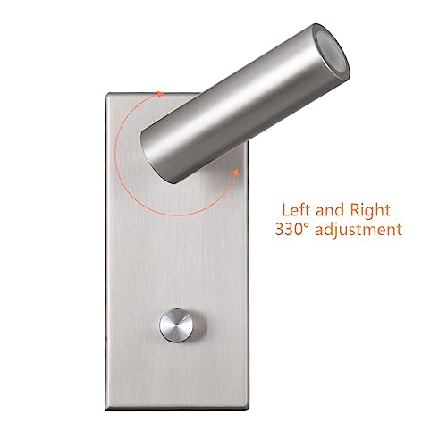 Agese Wall Mounted Reading Lamp Nickel Finished LED 5W Warm White 3000K