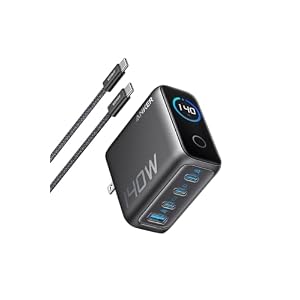 Anker Charger (140W, 4 Ports) with USB-C & USB-C ケーブル ダークグレー
