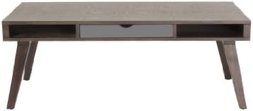 Eurø Style Daniel Dark Walnut-Stained Ash Veneer Coffee Table with Sawhorse Style Base