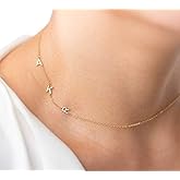 HotMixCold Personalized Dainty and Elegant Gold, Rose Gold, or Sterling Silver Sideways Initial Necklace - Handmade Quality Jewelry Gift for Her