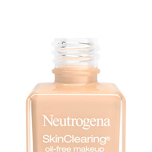 NEUTROGENA SKINCLEARING OIL-FREE ACNE AND BLEMISH FIGHTING LIQUID FOUNDATION WITH.5% SALICYLIC ACID ACNE MEDICINE, SHINE CONTROLLING MAKEUP FOR ACNE PRONE SKIN, 30 BUFF, 1 FL. OZ