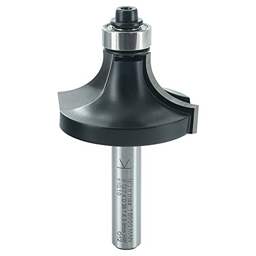 ENT 14300 Rounding Over Cutter TC Shank (S) 8 mm, Diameter (D) 38,1 mm, NL 19 mm, R 12,7 mm, SL 32 mm, with Ball Bearing
