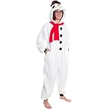 Silver Lilly Unisex Pajamas - Plush One Piece Cosplay Holiday Snowman Costume