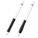 Fintie Silicone Grip Holder for Apple Pencil 1st 2nd Gen, Protective Skin Sleeve Case Accessories for Apple Pencil 1 2, iPad 6th Gen, iPad Pro 11, iPad Pro 12.9 2018 Pen, Black