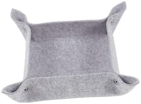 Yoka Wool Felt DIY Valet Tray Catch All Tray Travel Storage Basket Box Jewelry Tray Display Organizer Bedside Storage Tray (Light Gray)