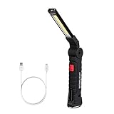 LED Work Light, Coquimbo Rechargeable Work Lights with Magnetic Base 360°Rotate and 5 Lighting Modes Ultra Bright COB Flashlight Inspection Lamp for Car Repair, Home Using and Emergency (Small)