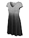 Lock and Love WDR1089 Womens Ombre V Neck Cap Sleeve T Shirt Dress XXXL BLACK