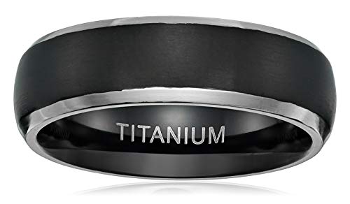 SOMEN TUNGSTENO Anillo de bodas de titanio de 6 mm para hombres Mujeres Dos tonos Mate Ajuste cómodo 8.5