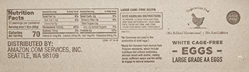 image for Amazon Brand - Happy Belly Cage-Free, Vegetarian Fed, Large White Eggs