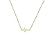 GlitterLounge Sideways Petite Cross Necklace .925 Solid Silver Gold Tone Women's Horizontal Cross Pendant Gift Box