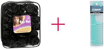Hype Hair Satin Foam Rollers Black (2pc AND Conair Brush Shower Comb - BUNDLE)
