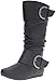 Top Moda Women's Round Toe Slouchy Boot with Buckle
