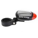 Banggood Solar Power Bike Bicycle LED Cycling Tail Rear Red Light Lamp Taillight w/ Clamp