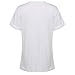 Meaneor Women's V Neck Short Sleeve Plus Size Solid Color Roll UP Sleeve Casual Tops White XL