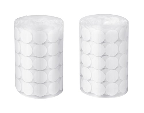 1000pcs(500 Pair Sets) 3/4" Diameter Sticky Back Coins Hook & Loop Self Adhesive Dots with Waterproof Sticky Glue Coins Tapes(White)