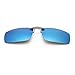 Tacloft Unisex Rectangle 57mm Polarized Clip on Sunglasses CLIPON2015 Iceblue