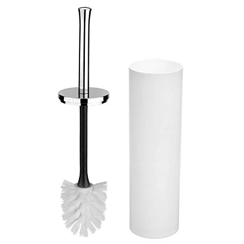 Zuvo 6 Pcs Plastic Bathroom Accessory Set Luxury Bath Accessories Bath Set Lotion Bottles, Toothbrush Holder, Tooth Mug, Soap Dish, Toilet Brush, Trash Can, Rubbish Bin (White 2)