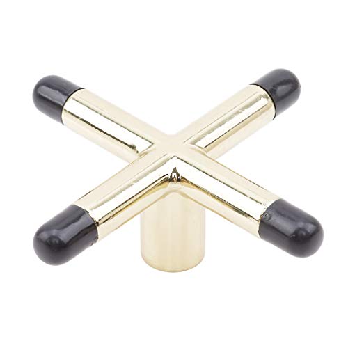 Yunzee Simple Style Anti-Slip Billiards Snooker Pool Cue Rest Bridge Head Holder Durable Pool Cue Snooker Accessory,Golden colloidal Particle Cross,Metal Copper Plating