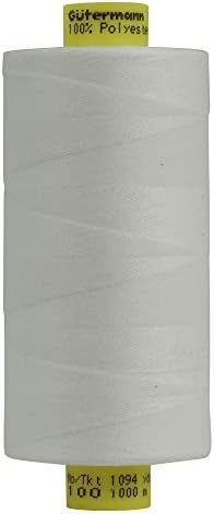 1000m Spool of Gütermann MARA 100 100% Polyester Thread, 800 White