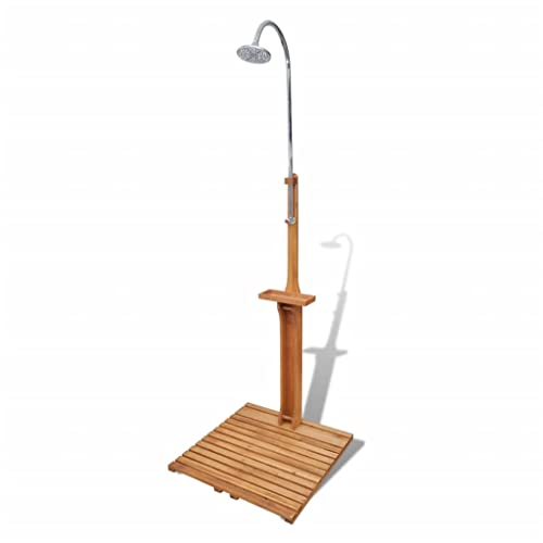 vidaXL Solid Wood Fir Wooden Garden Shower Portable