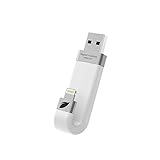 Leef iBridge 64GB Mobile Memory iOS USB Flash Drive with Lightning Connector for Apple (White)