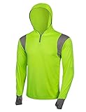 FitsT4 Men's Sun Protection UPF 40+ UV Outdoor Long Sleeve Quick Drying Mesh Fishing Shirts with Hood/Thumb Hole