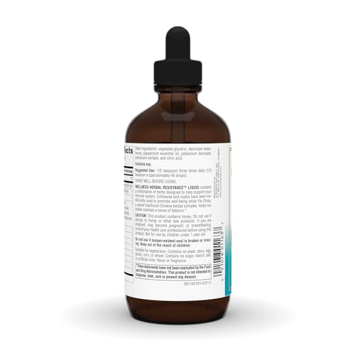 Source Naturals Wellness Herbal Resistance Liquid - Immune System Support with Echinacea, Coptis & Yin Chiao - 8 Fluid oz