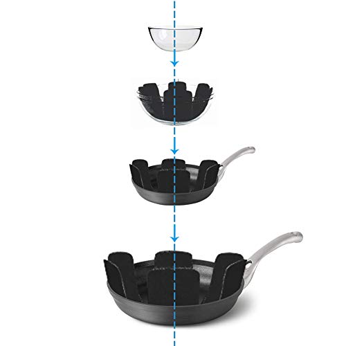 Pots and Pans Protectors, Set of 12 and 3 Different Size, Black Pot