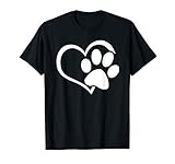 Dog Puppy Shirt - I Love Dogs Paw Print Heart Cute Women Men