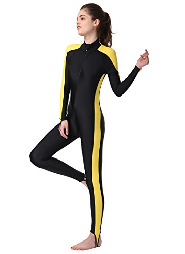 BIKMAN One-Piece Swimsuit Snorkeling Swim Surf Wet Suit - Sun Protection (XL(Weight:138lbs-154lbs), Yellow)