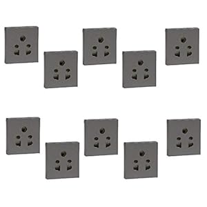 Havells ORO 6A 5PIN Socket ORO (Magnesium Grey, Pack of 10)