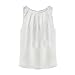 EFINNY Women Chiffon White Blouse Tops Front Ruffle Sleeveless Office Lady Shirt