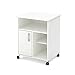 South Shore 7250691 1-Door Printer Stand with Storage on Wheels, Pure White