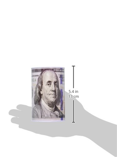 Chadamyi 100 Dollar Bill Tin Money Bank Note Metal Money Box 100$ Bill Dollar Moneybox, 5 7/8' Tall X 4' Metal Money Coin Bank, $100, Benjamin Franklin Coin Bank