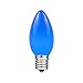Novelty Lights 25 Pack C9 Ceramic Outdoor Christmas Replacement Bulbs, Blue, E17/C9 Intermediate Base, 7 Watt