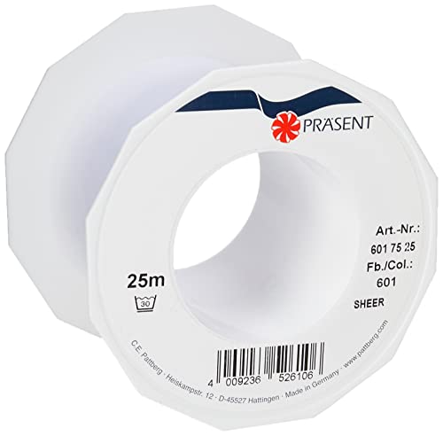 PRAESENT Organza Ribbon, Polyester, White, 72mm-25m