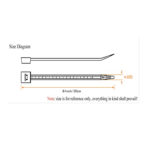 JHXTZ Zip Ties, 100pcs White Zip Ties 8 Inch Heavy Duty, Plastic Ties Small Zipties Cable Tie Wraps, Multi-Purpose Cable Management Ties, Self-Locking Ziptie for Office and Home