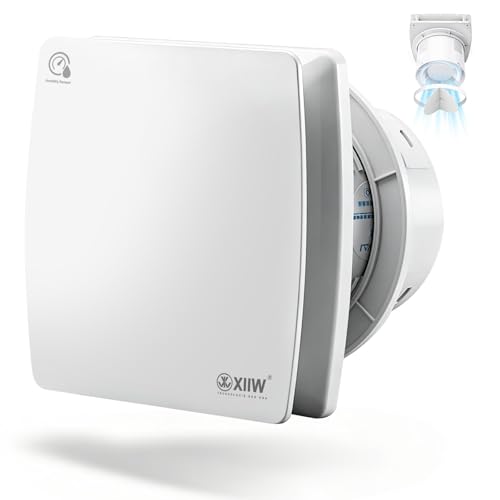 XIIW 100 mm VMC Bathroom Air Extractor with Timer | 12W 95m³/h 34dB IPX4, Non-Return Valve, Silent Fan, Bathroom, Basement and Kitchen, Wall & Ceiling, White