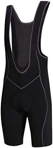 Men’s Bike Bib Shorts with 3D Gel Coolmax Pads (Medium, Black)
