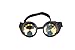 Lelinta Steampunk Rave Glasses Goggles with Rainbow Crystal Glass Lens,Black,Adjustable