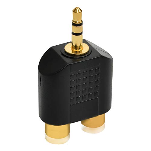 RCA Splitter (2-Pack of) Gold Plated RCA to 3.5mm Stereo to 2-RCA Male to Female Adapter,Audio Splitter Adapter, Dual RCA Jack Adapter - Thumbnail 4