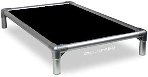 Kuranda Dog Bed - Chewproof - All Aluminum (Silver) - Indoor/Outdoor - Elevated - Bite Proof - Easy to Clean - Dries Quickly - Heavy Duty Vinyl Fabric